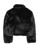 BLACK FUR CROP JACKET