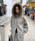 SOFT FUR HOODIE ZIP-UP