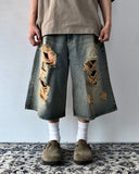 Vintage Destroyed Bermuda Denim