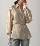 [Skirt SET] Crio Wrap Loose Fit Blouse
