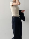 Rie RIb Square Neck Short Sleeve T-Shirt