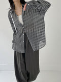 Linen Gingham Check Overfit Shirt
