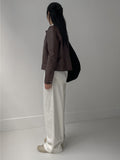 Biker Overfit Short Leather Jacket