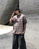 Ash Pigment Stripe Short Sleeve T-shirt