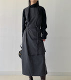 [Skirt SET] Corduroy Sleeveless Long One Piece
