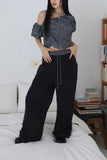 Berry flower frill pants