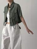 Kota Denim Crop Shirt Jacket