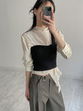 Hush Wrap Mock Neck Blouse