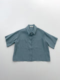 Pocket See-Through Crop Blouse