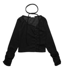 SIDE BUTTON STRAP CARDIGAN
