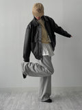 Edison Leather Overfit Blouson Jumper