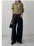 [unisex] Fuzzy Check Overfit Shirt