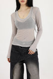 Joy see-through V-neck tee