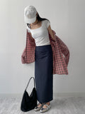 Nylon H-line Long Skirt