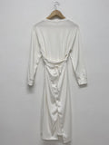 Flat Ribbed Deep-Slit Wrap One Piece