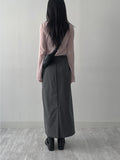 Unbalanced Stripe H-Line Skirt