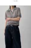 Mohair collar half knit