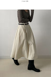 Peach Corduroy Flare Skirt