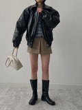 Crocker Glossy Leather Overfit Blouson