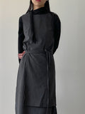[Skirt SET] Corduroy Sleeveless Long One Piece