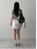 Jacquard Flower Mini Skirt