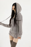 Ari snap hood zip-up