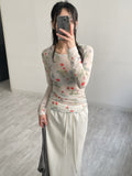 Flower See-through Layered T-shirt