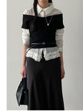 Frill Yoru See-through Blouse