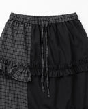 CHECK MIX FRILL SKIRT