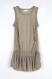 Pearling mesh flare sleeveless