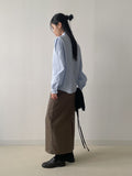 Belted H-Line Brushed Long Skirt