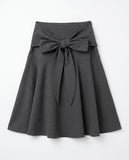 STRIPE RIBBON MIDI SKIRT
