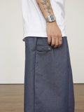 Fold Denim Crop Bermuda Pants