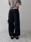 [unisex] 250 pin tuck wide denim pants