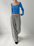 One tuck banding training wide pants