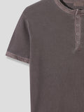 Pigment Ribbed Henley Neck Muscle Tee
