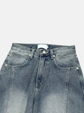 Paneled Incision Wide Denim