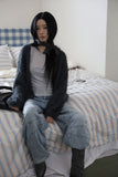 No-button soft fur cardigan