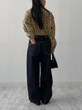 [unisex] Fuzzy Check Overfit Shirt