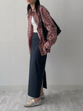 Nylon H-line Long Skirt
