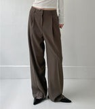 Olsen Rip Pocket One-Tuck Wide Slacks