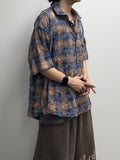 Mix Dirty Check Half Shirt
