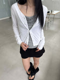 TWIST BUTTON V-NECK CARDIGAN