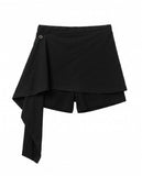 EYELET DRAPE SKIRT PANTS