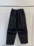 Solid Cotton Banding Cargo Pants