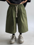Solid Cotton Banding Bermuda Pants