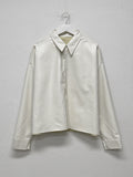 Leather Overfit Crop Shirt