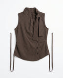 CHECK SLEEVELESS SHIRT