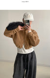 Poodle Fleece Crop Cardigan