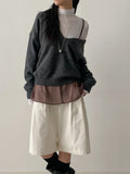 Deep V-Neck Loose Fit Knit